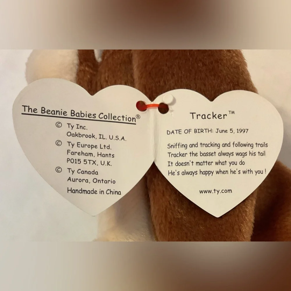 Ty Tracker the Basset Hound beanie baby dog